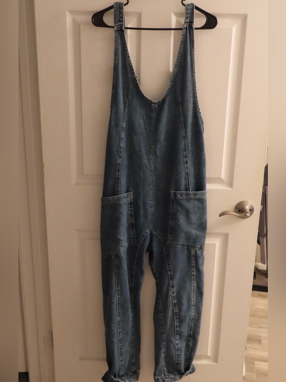 Free People Hi Roller Denim Overalls Jumpsuit - Blue